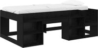 vidaXL Kinderbedframe met opbergruimte Zwart eiken 75 x 190 cm