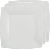 Santex Bordjes karton - 20x - vierkant - creme wit - 23 x 23 cm - feestbordjes