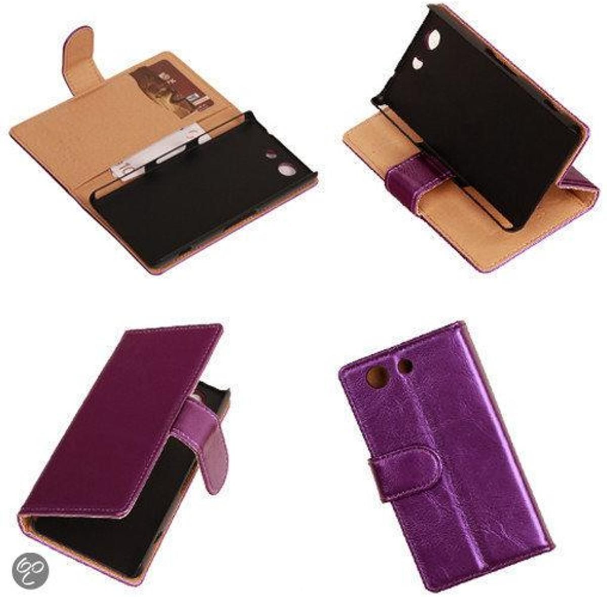 Best Cases PU Leder Lila Hoesje Sony Xperia Z3 Compact Book/Wallet Case/Cover