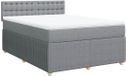 vidaXL Boxspring met matras stof lichtgrijs 140x200 cm