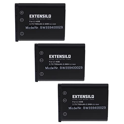 EXTENSILO 3X batterij compatibel met Kodak EasyShare M552, M550, M565, M575, M580, M577 camera (700mAh, 3,7V, Li-Ion)