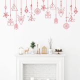 Ambiance Sticker Kerstmis Merry Christmas zelfklevende stickers Kerstmis decoratie feestjes voor slaapkamer en woonkamer kerstslinger rood - H 70 x B 175 cm