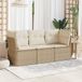 Maison Exclusive - Ensemble de meubles de jardin 3 pièces avec canapé et coussins, beige, en polyrotin