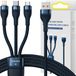 Baseus Flash Series USB Cable USB Type C / Lightning / micro-USB 100 W 1.2 m Blue