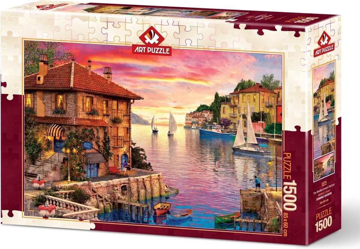 Art Puzzle Mediterranean Harbour Puzzel 1500 Stukjes