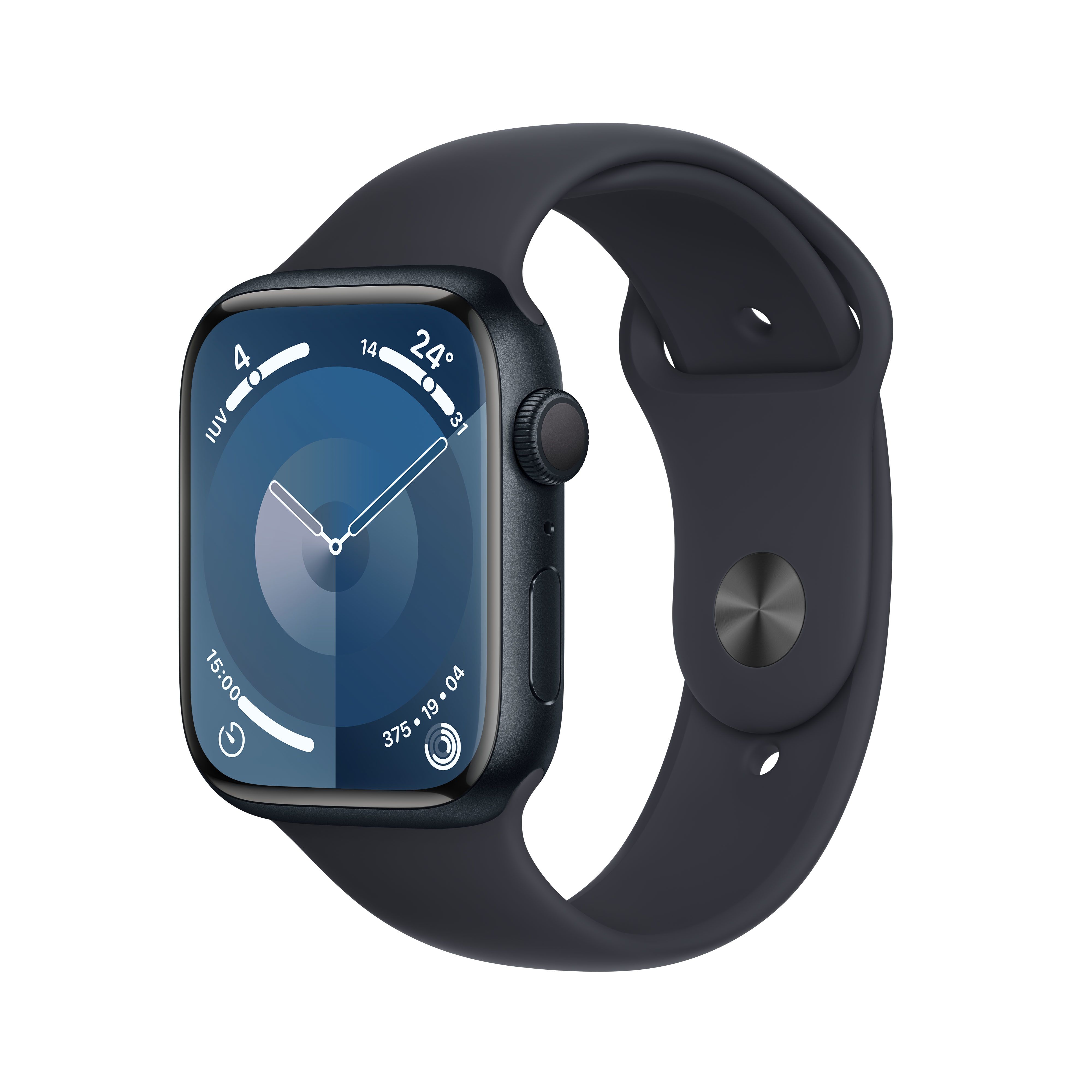 Apple Watch Series 9 45mm Midnight Aluminium Case with Midnight Sport Band - M/L