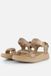 Woden LEGACY ONE A/S Sandalen Line Glitter Vrouwen Platte sandalen 41 Coffee Cream Textiel Rubber Klittenband Lente/Zomer 2025