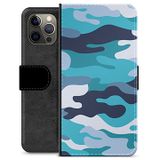 Étui portefeuille premium iPhone 12 Pro Max - Camouflage bleu