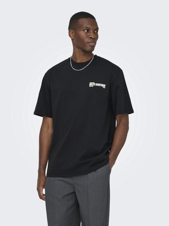 ONLY&SONS - ONSFREDO RLX BILLY SS TEE VD - Heren - T-shirts - Zwart - XL