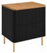 3xE living Meuble sous-vasque 60 cm, noir/chêne craft, pieds dorés, Linea