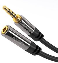 KabelDirekt - Headset verlenging - 7,5 m - (stekker 3,5 mm > bus 3,5 mm, 4-polig) - PRO Series
