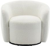 Vente-unique Draaibare fauteuil van witte boucléstof - VEREIDE