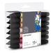 Winsor & Newton 0290143 Promarker, professionele layoutmarker - 2 punten, fijn en breed voor tekeningen, ontwerp en lay-outs - Set 12 Promarker, Manga Steampunk