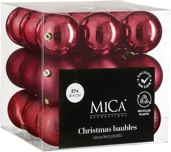Mica Decorations Kerstbal onbreekbaar d.rood