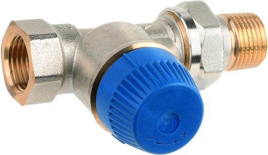 Honeywell Kombi TRV Radiatorafsluiter Recht 1/2 - Vernikkeld - V2100DPI15