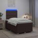 Maison Exclusive - Lit boxspring à LED avec matelas, marron foncé, 120 x 190 cm, tissu