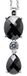 Carlo Monti Damesketting met hanger 925/sterling zilver gerhodineerd, ankerketting 45 cm lang, zirkonia zwart JCM1058-421