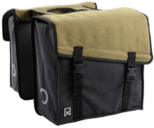 WILLEX Dubbele fietstas Canvas Tas 101 30L Groen/Zwart