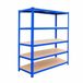 Merkloos Relaxdays Stellingkast - 200 x 120 x 60 cm - 875 kg - Blauw