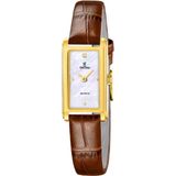 Festina F20770/2 Montre femme cuir marron rectangulaire verre minéral quartz doré