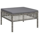 vidaXL 5-delige Loungeset met Kussens Poly Rattan Grijs