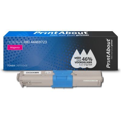 PrintAbout Huismerk OKI 44469723 Toner Magenta | Compatibel | 5500 pagina's