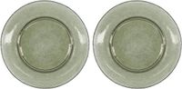 House Doctor Bord Rain groen glas 27cm - 2 stuks
