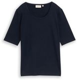 Tom Tailor - Basic T-shirt met ronde hals - Maat L - sky captain blue