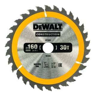 DEWALT DEWALT cirkelzaagblad handcirkelzaag 160/20 mm 30WZ DT1932-QZ Aantal:1