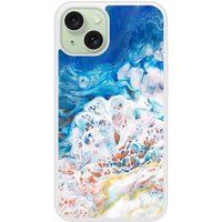 Apple iPhone 15 Marbre ocean Verstevigd hoesje met sublimatie bedrukking