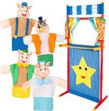 Colorbaby Cucu Show Theaterset, poppen, 25 cm, 4 poppen, sprookjesfiguren, zacht en veilig materiaal, kinderspeelgoed, voor groepsspellen of familietijd (39169)