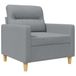 VidaXL Fauteuil Lichtgrijs Stof Metaal