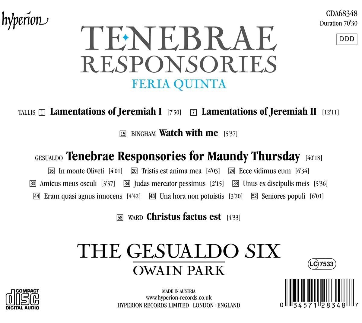 PIAS Nederland Tenebrae Responsories For Maundy Th