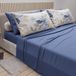 PETTI Artigiani Italiani - Beddengoedset voor tweepersoonsbed, van katoen, met kussenslopen in digitale print, 164 indigo bloemenpatroon, 100% Made in Italy