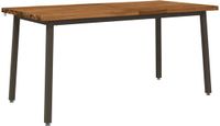 vidaXL Eettafel met levendige rand 160 x 80 x 75 cm Naturel