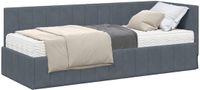 vidaXL Cadre de lit d'angle avec matelas velours gris foncé 80 x 200 cm
