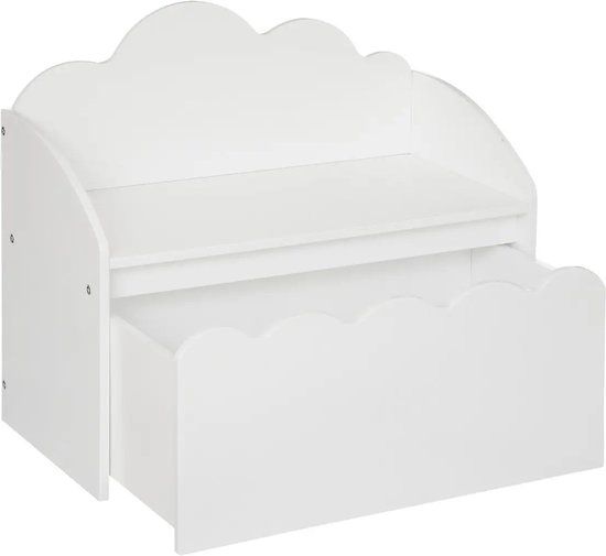 Atmosphera Kids Zoete wolk speelgoedkist / kinderbank - Wit