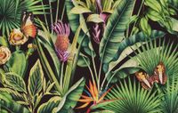 Dutch Tahiti - Fiori zwart/groen/roze - 13334