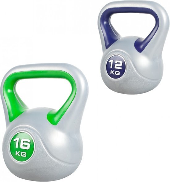 Gorilla Sports Voordeelset Kettlebells 12 en 16 kg Kunststof Trendy