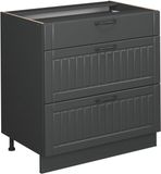 Vicco Fame-Line Keukenonderkast – 80 cm met 3 laden, WB Antraciet Donkergrijs