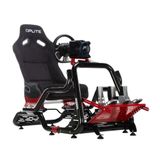 Oplite Cockpit GTR S8 Elite Force Red Cockpit professionele cockpit voor racesimulatie Simracing en Flightsim Driving met zijdelingse versterkingsbuizen