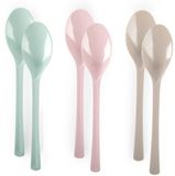 PLASTICFORTE Lepels - Plastique - Multi pastel - 6 pièces - 19 cm