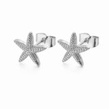 Cilla Jewels Zilverkleurige Zeester Oorknopjes met Relief