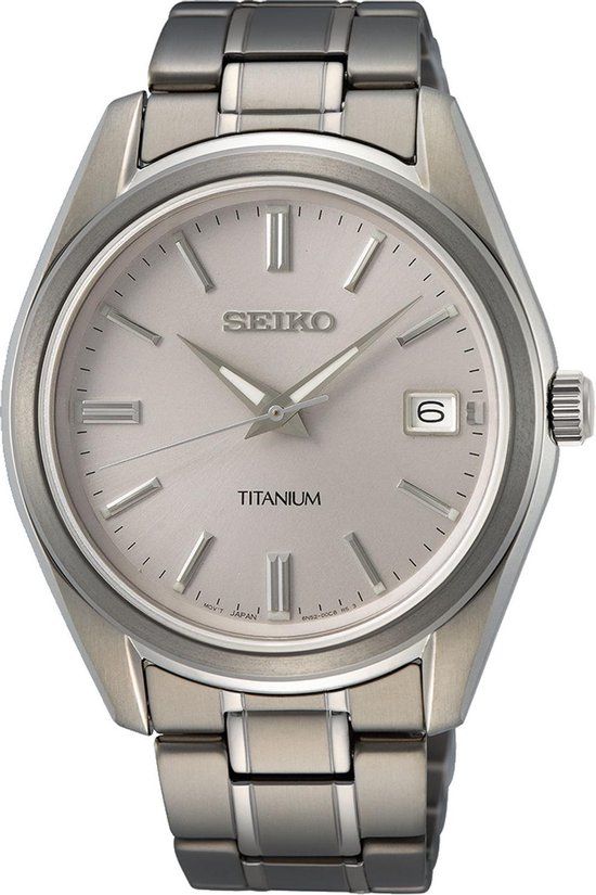 Seiko SUR369P1 Herenhorloge - Quartz - Titanium - Zilverkleurig - 40mm