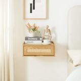 [en.casa] Wandrek Ljuredsø met lade 40x30x17 cm eikenkleurig en rotan look
