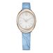 Swarovski Imber Oval Leren band, PVD Champagne goud, Lichtblauw