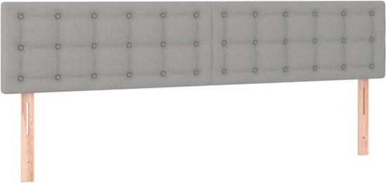 vidaXL Hoofdbord 160x5x78/88 cm Stof Lichtgrijs