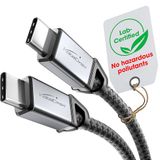 KabelDirekt USB-C-kabel voor snel opladen, 3 m, 60 W | Laad telefoons/laptops op met 60 W, oplaad-/datakabel, zwart
