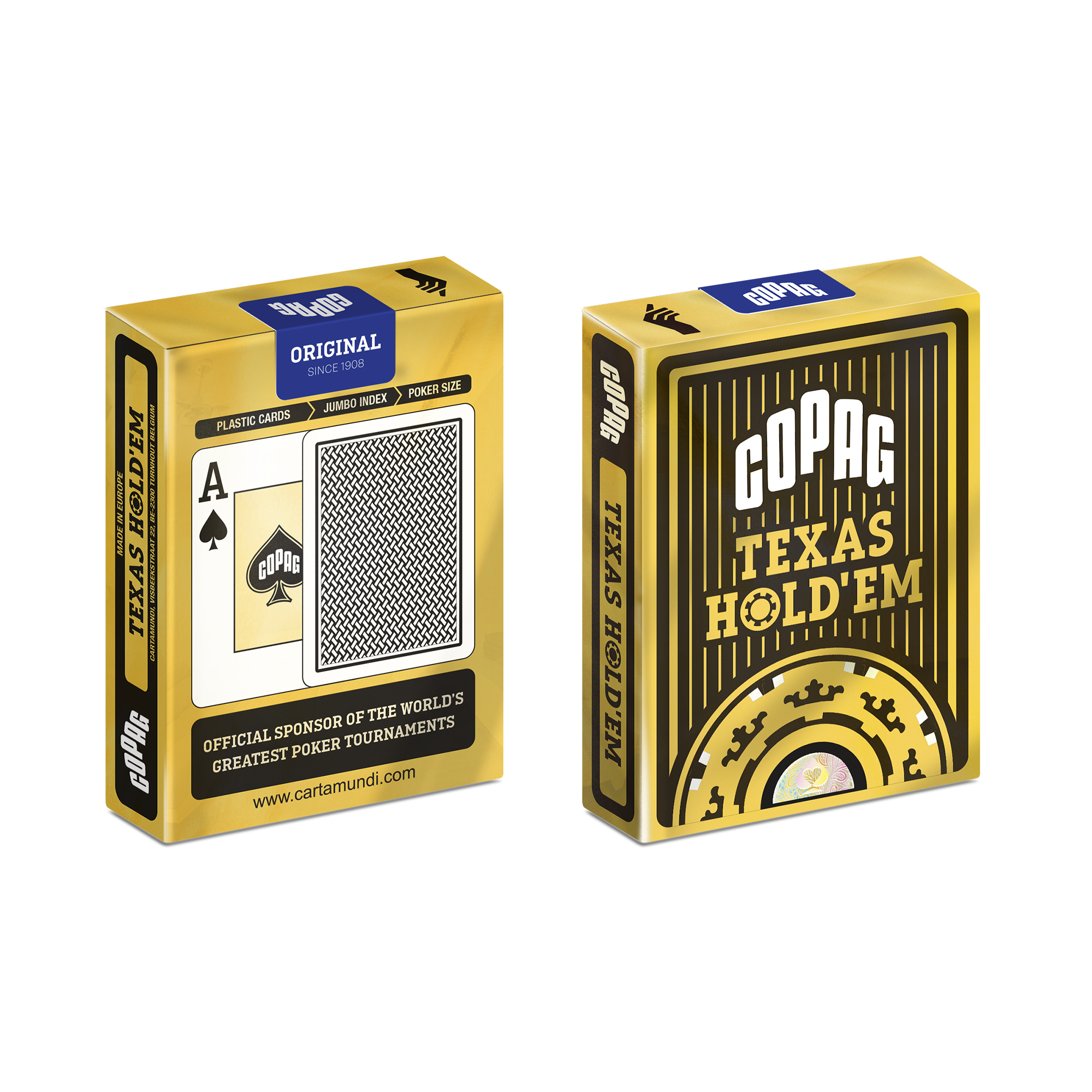 Copag Texas Hold'em GOLD - Jumbo Face - 2 index - TBX Zwart