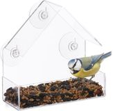 Merkloos / Sans marque Relaxdays Vogelvoederhuisje - set van 10 - raam - 3 zuignappen